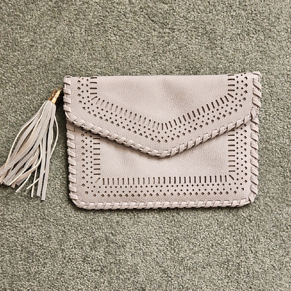 Moda LUXE Gray Clutch With Tassle - Picture 6 of 16